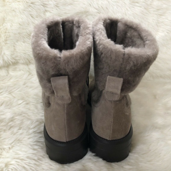 NEW $650 AQUATALIA LORENA GENUINE SHEARLING FUR LUXURY BOOT TAUPE 6 - Picture 4 of 7